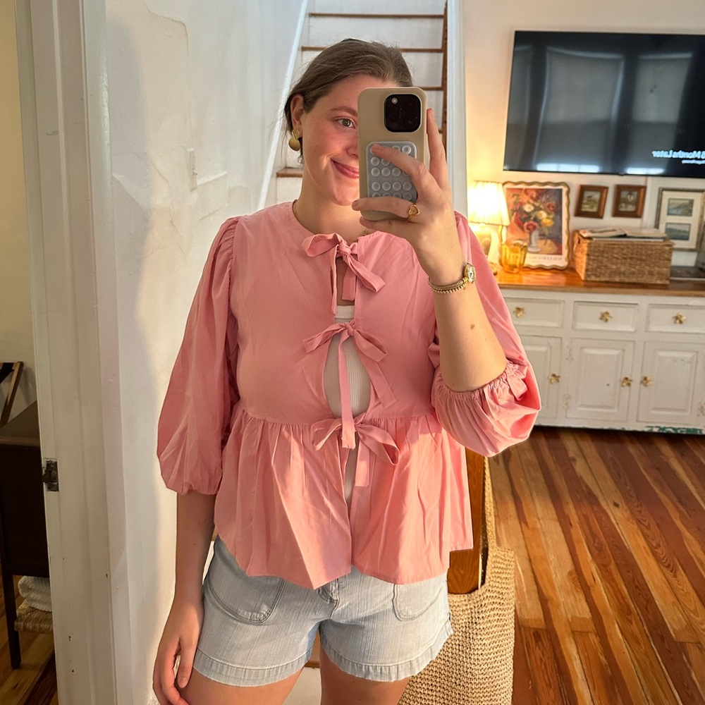 Pink Bow-Tie Blouse
